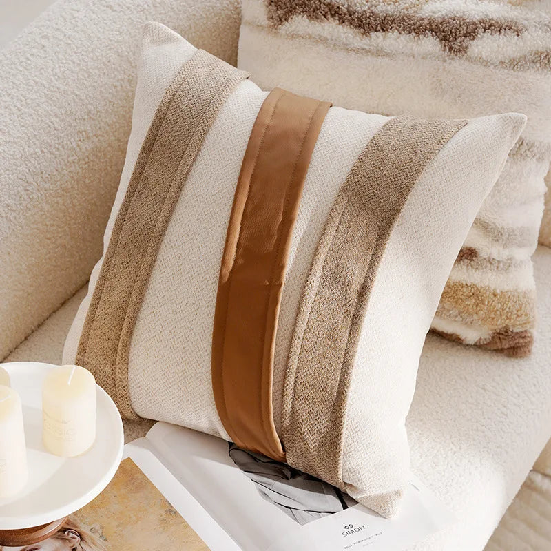 Coussin Carré : Vintage Nordique Luxe Crème