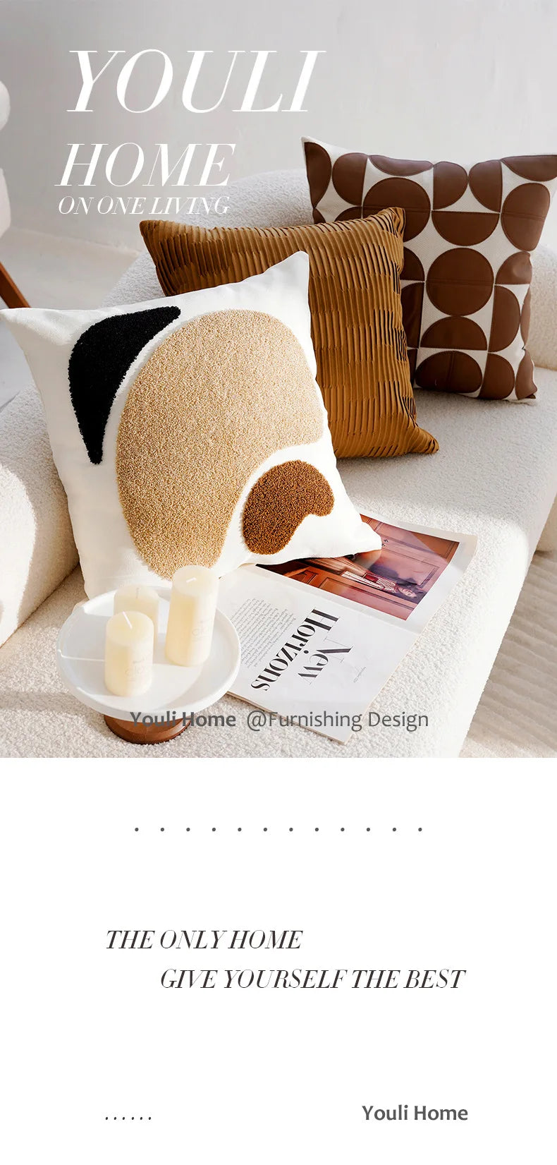 Coussin – Housse décorative crème style rétro 45x45cm