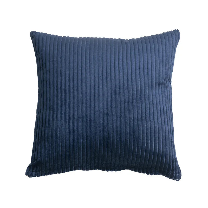 Coussin – Housse Carrée Poilue Rayée Bohème