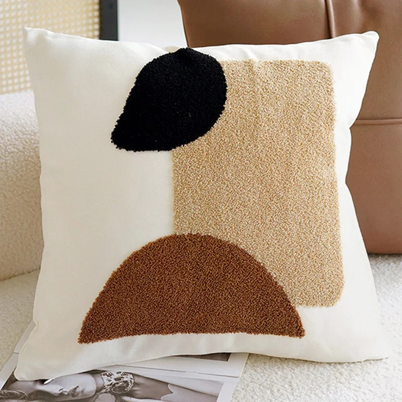Coussin : Déco Nordique Vintage Marron Crème