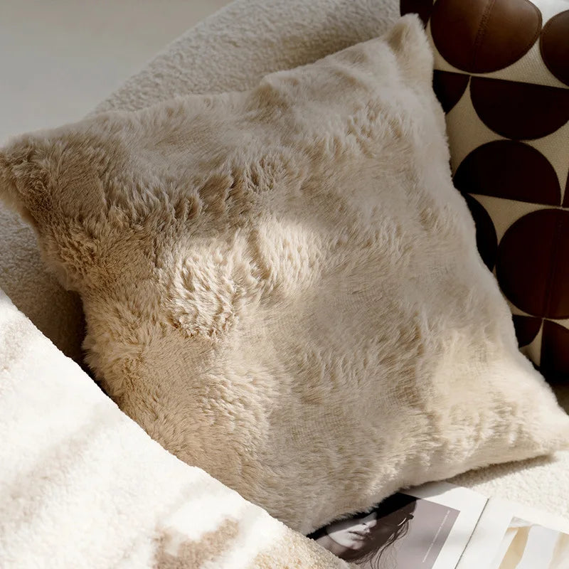 Coussin Déco – Vintage Nordique, Marron Crème