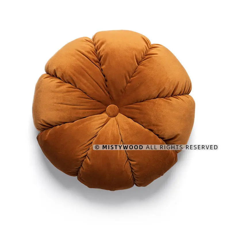 Coussin rond : orange, moderne et rétro