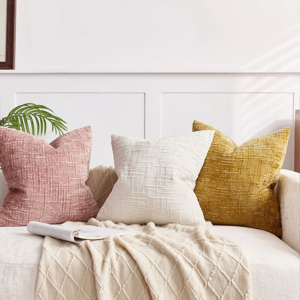 Coussin : Housse Chenille Texturée Bambou
