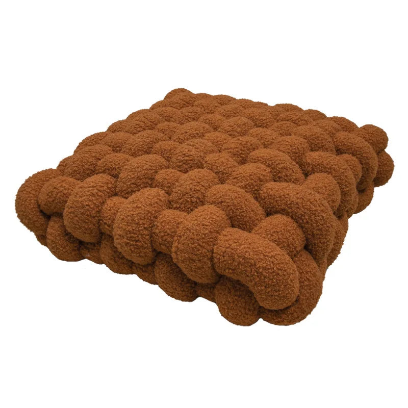 Coussin Nœud : Déco Nordique, Douceur Polaire Berbère