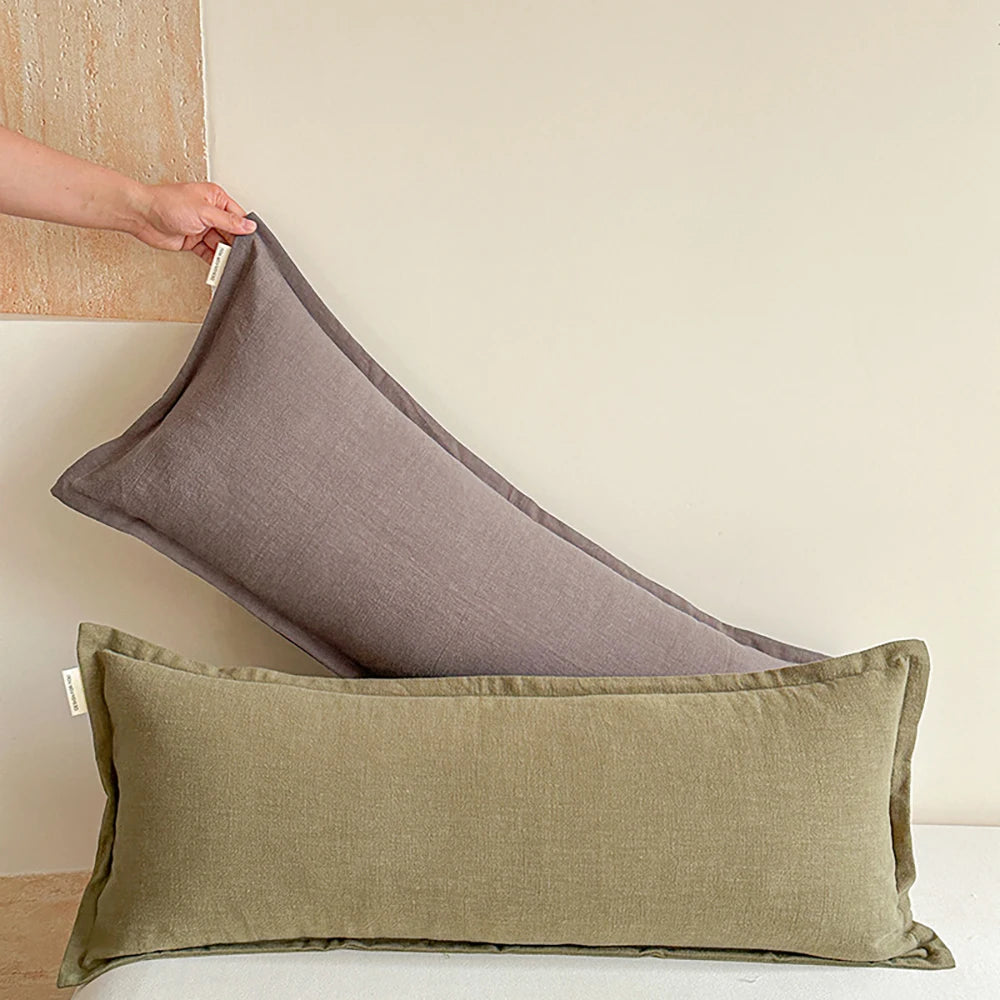 Coussin Déco : Housse Ramie Bohème et Naturelle