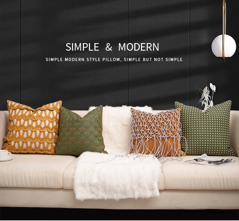 Coussin décoratif : suédine orange, touche luxe