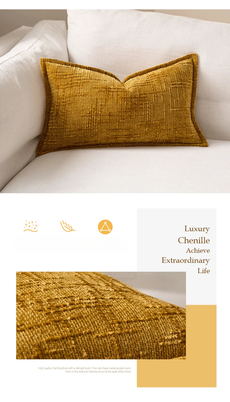 Coussin : Housse Chenille Épaisse & Confortable