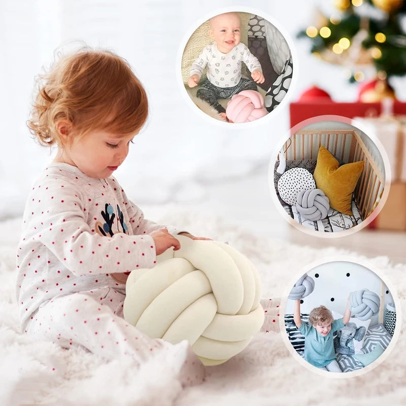 Coussin Boule Nœud : Décoration Tressée Élégante