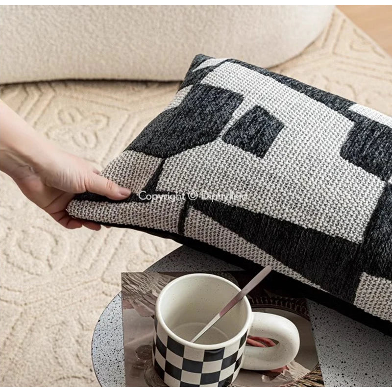 Coussin Bohème : Terracotta Jacquard Géométrique
