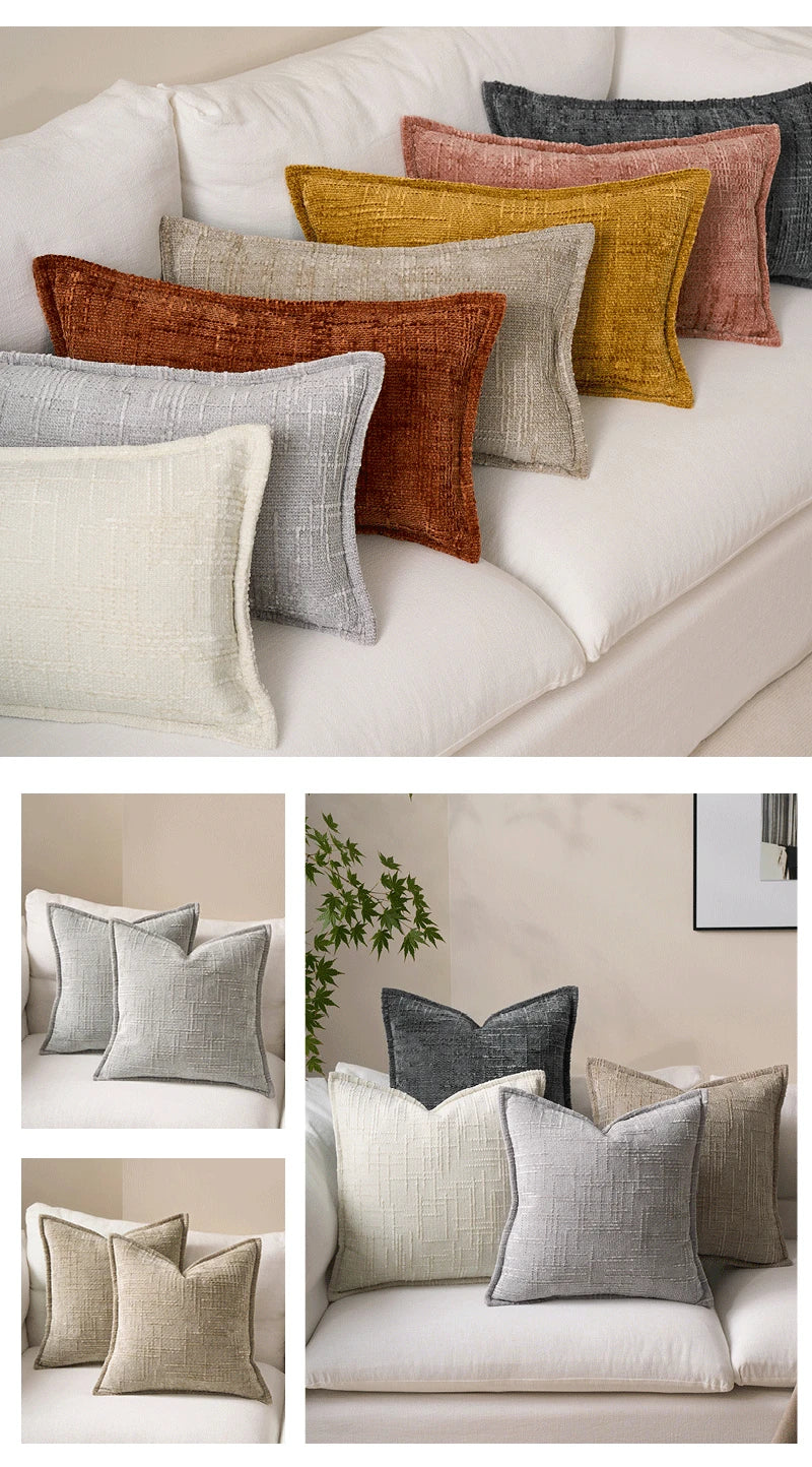 Coussin : Housse Chenille Épaisse & Confortable