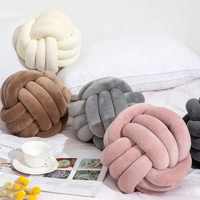 Coussin décoratif – Nœud Velours Rose Esthétique