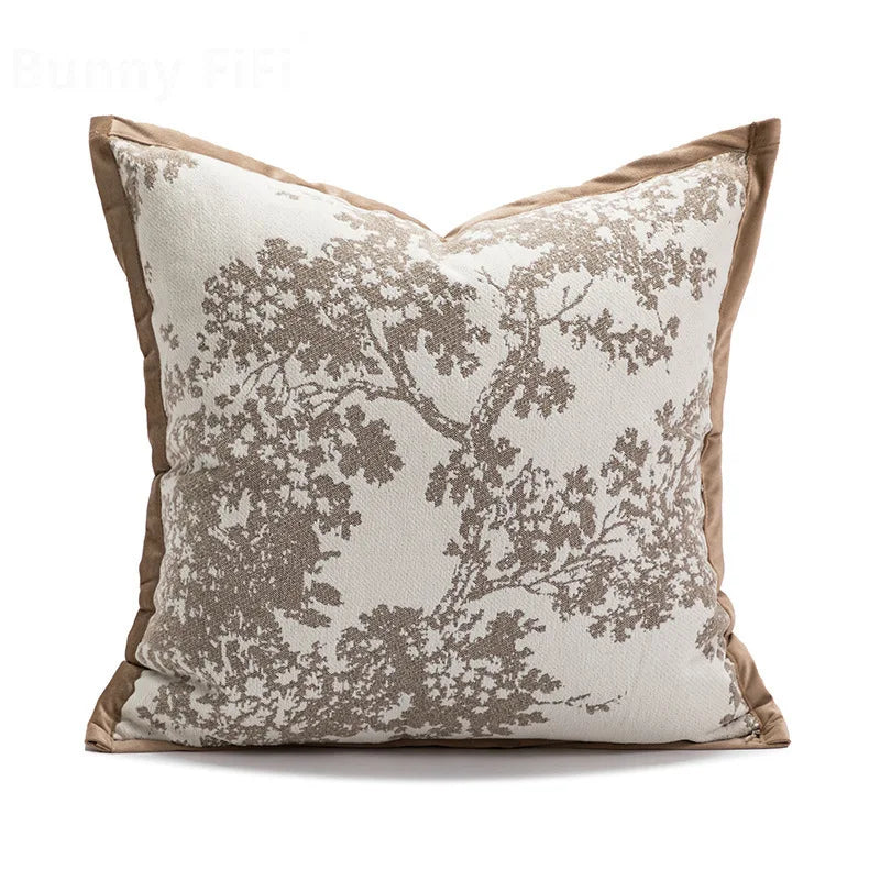 Coussin Rond : Luxe Français, Kaki Élégant