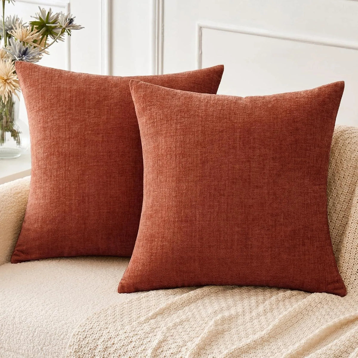 Coussin – Housse Décorative Géométrique Orange