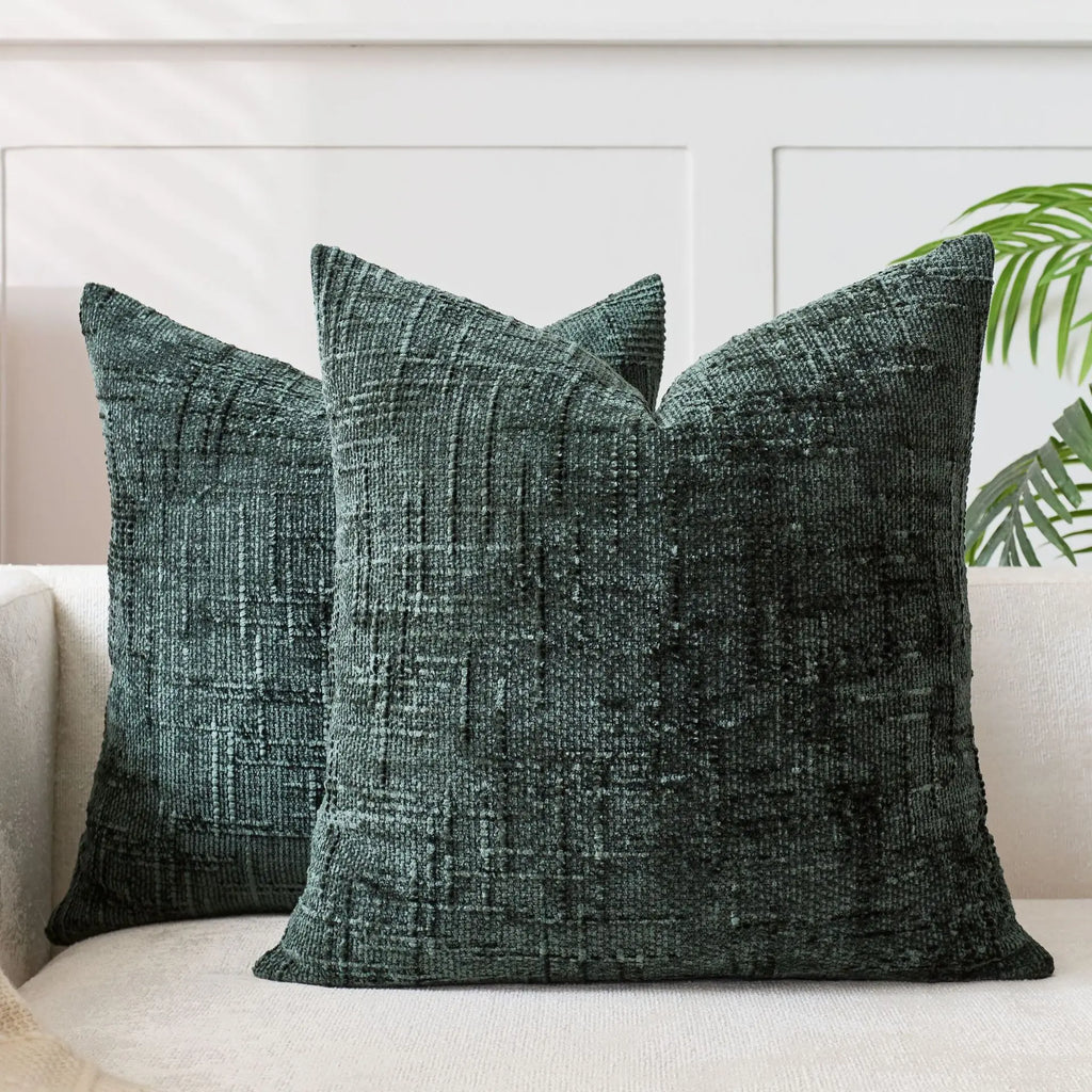 Coussin : Housse Chenille Texturée Bambou