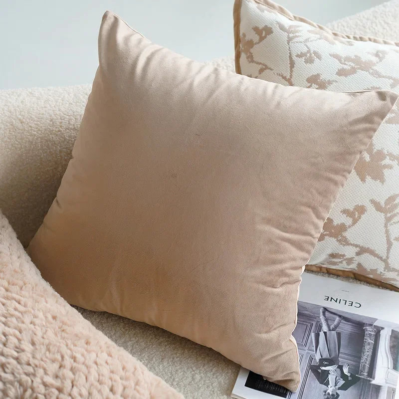 Coussin : Housse Décorative Crème Rétro 45x45cm