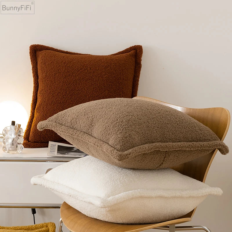 coussin bouclette terracotta