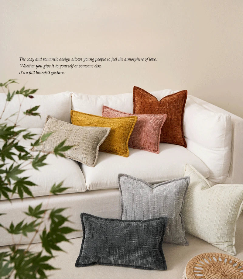 Coussin : Housse Chenille Épaisse & Confortable