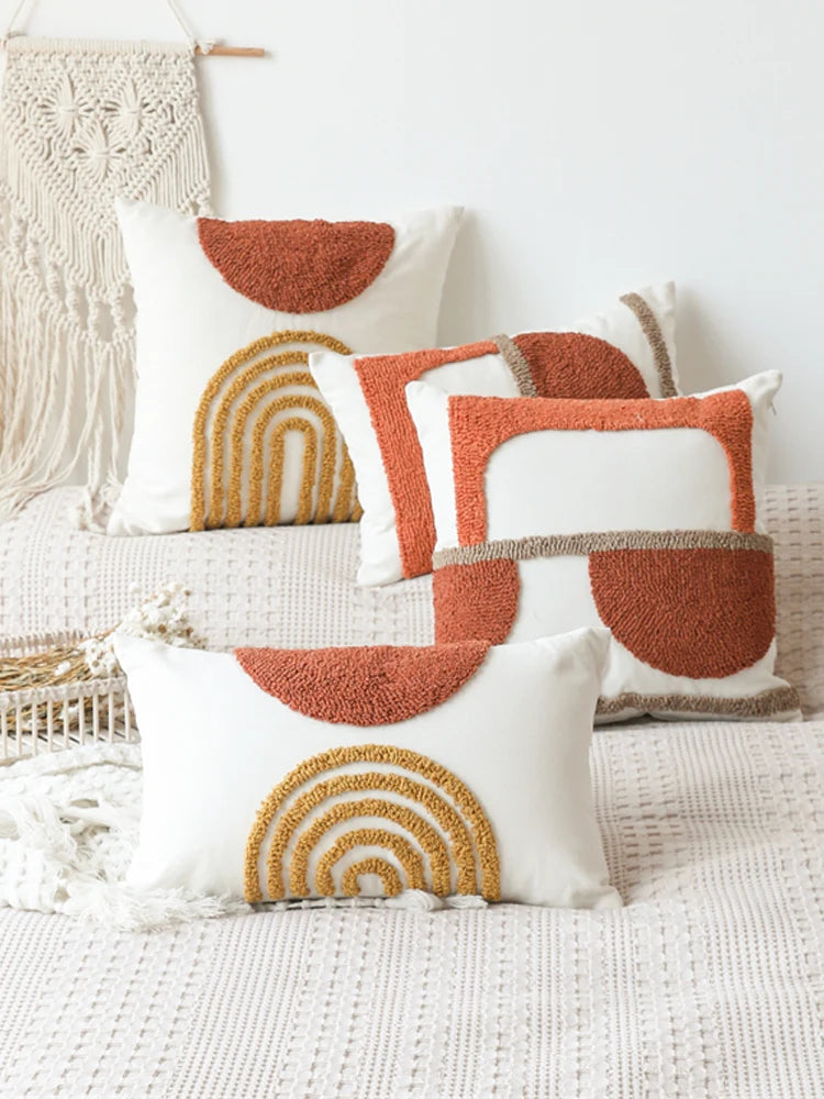 coussin rond terracotta