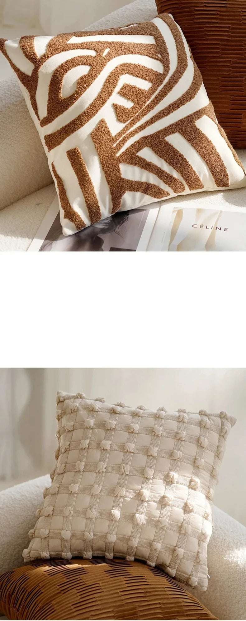 Coussin décoratif : Luxe Rétro Marron