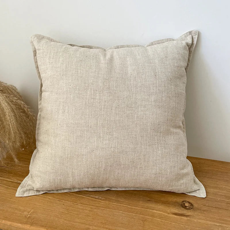 Coussin : Housse Unie Ramie-Coton Lavable