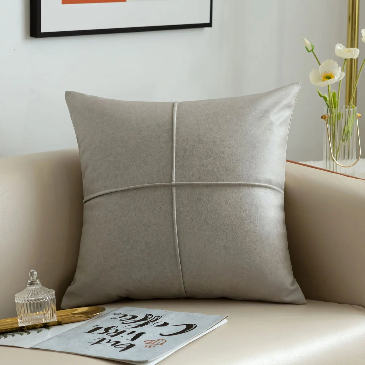 Coussin : Luxe Simili Cuir Imperméable Salon
