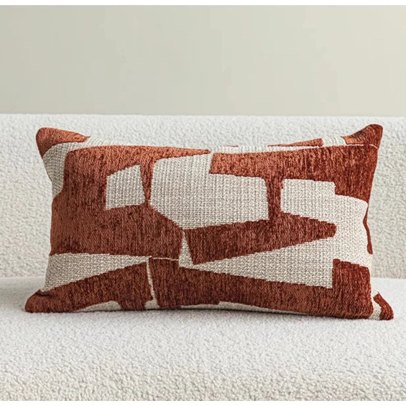 Coussin Bohème : Terracotta Jacquard Géométrique