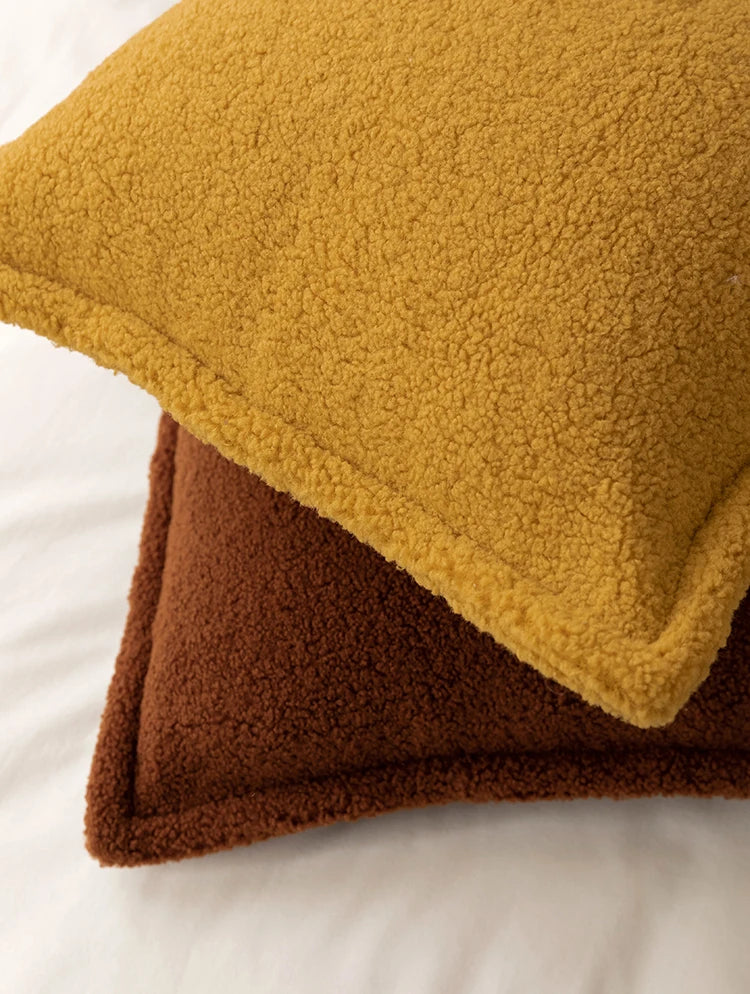 coussin bouclette terracotta