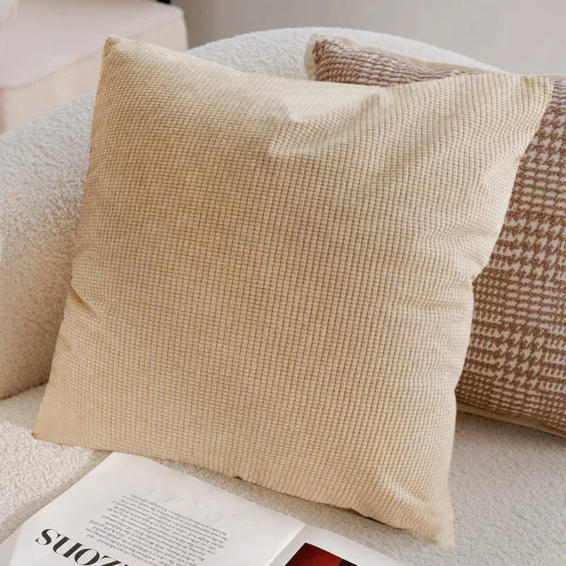 Coussin : Housse Décorative Crème Rétro 45x45cm