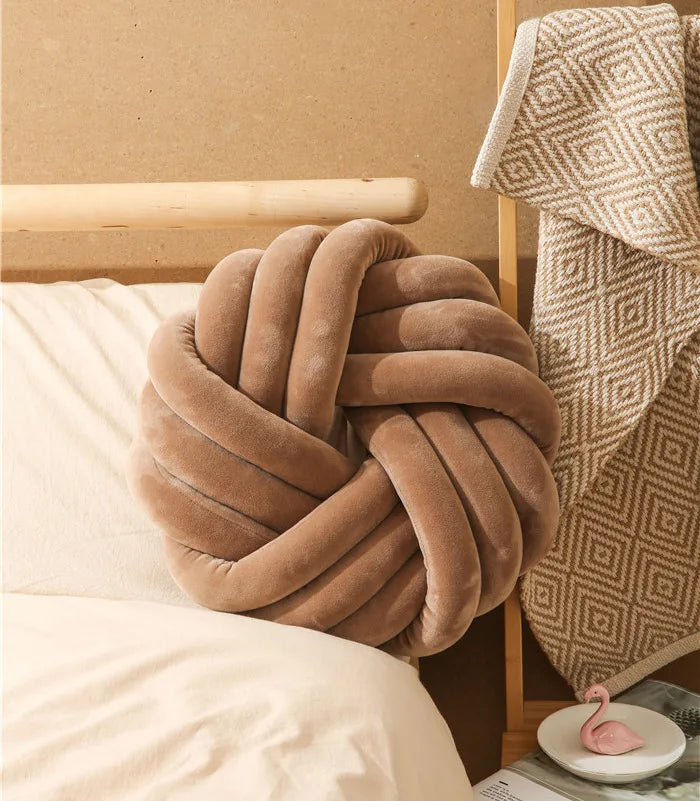 Coussin Rond – Velours Tressé, Confort Design