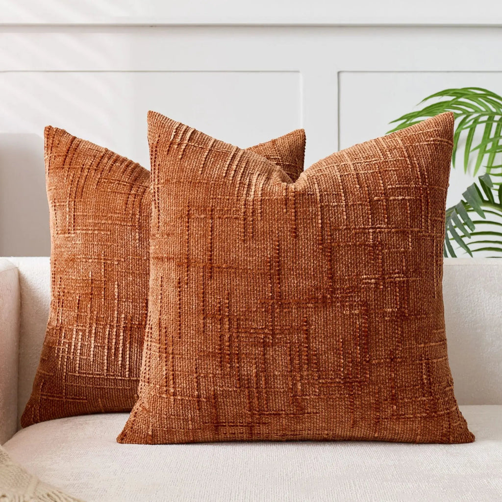 Coussin : Housse Chenille Texturée Bambou