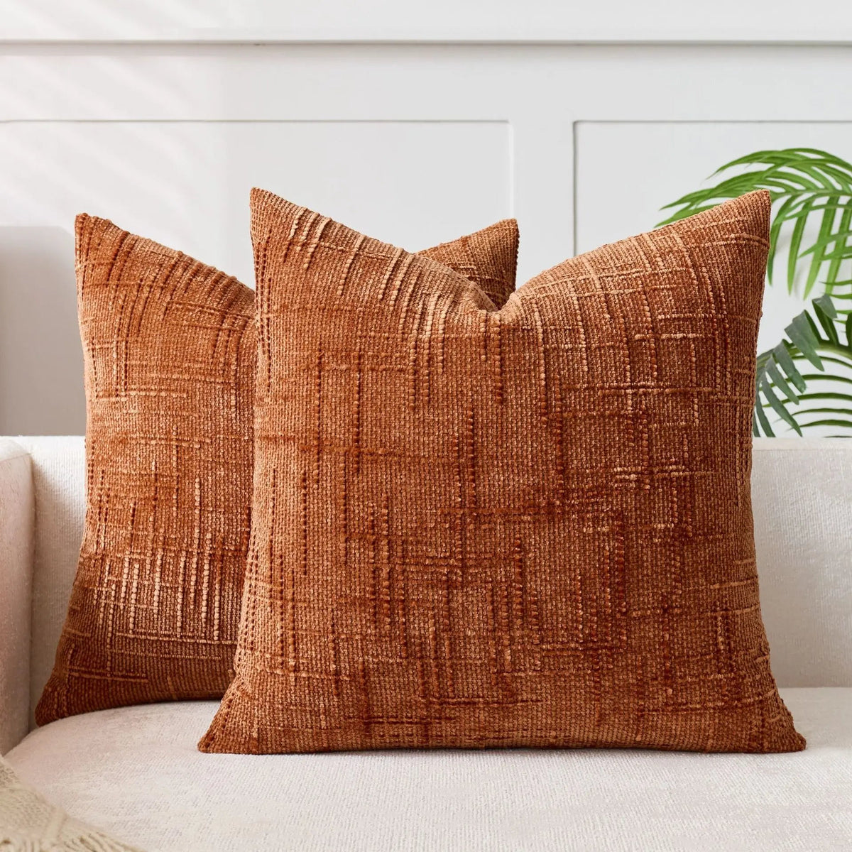 Coussin : Housse Chenille Texturée Bambou