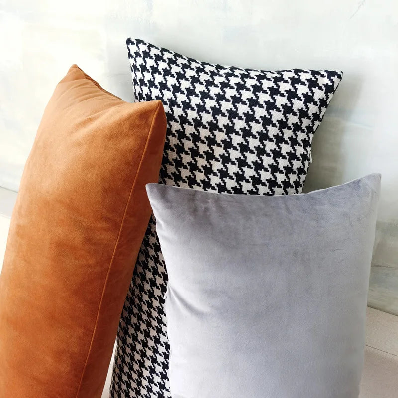 Coussin velours : Housse décorative rectangulaire