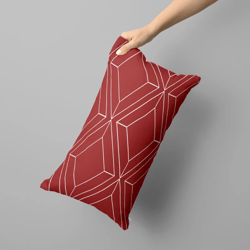 Coussin : Housse longue motif marron 40x60/50x70cm