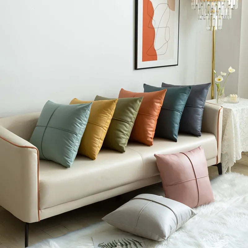 Coussin : Luxe Simili Cuir Imperméable Salon