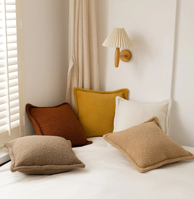 coussin bouclette terracotta
