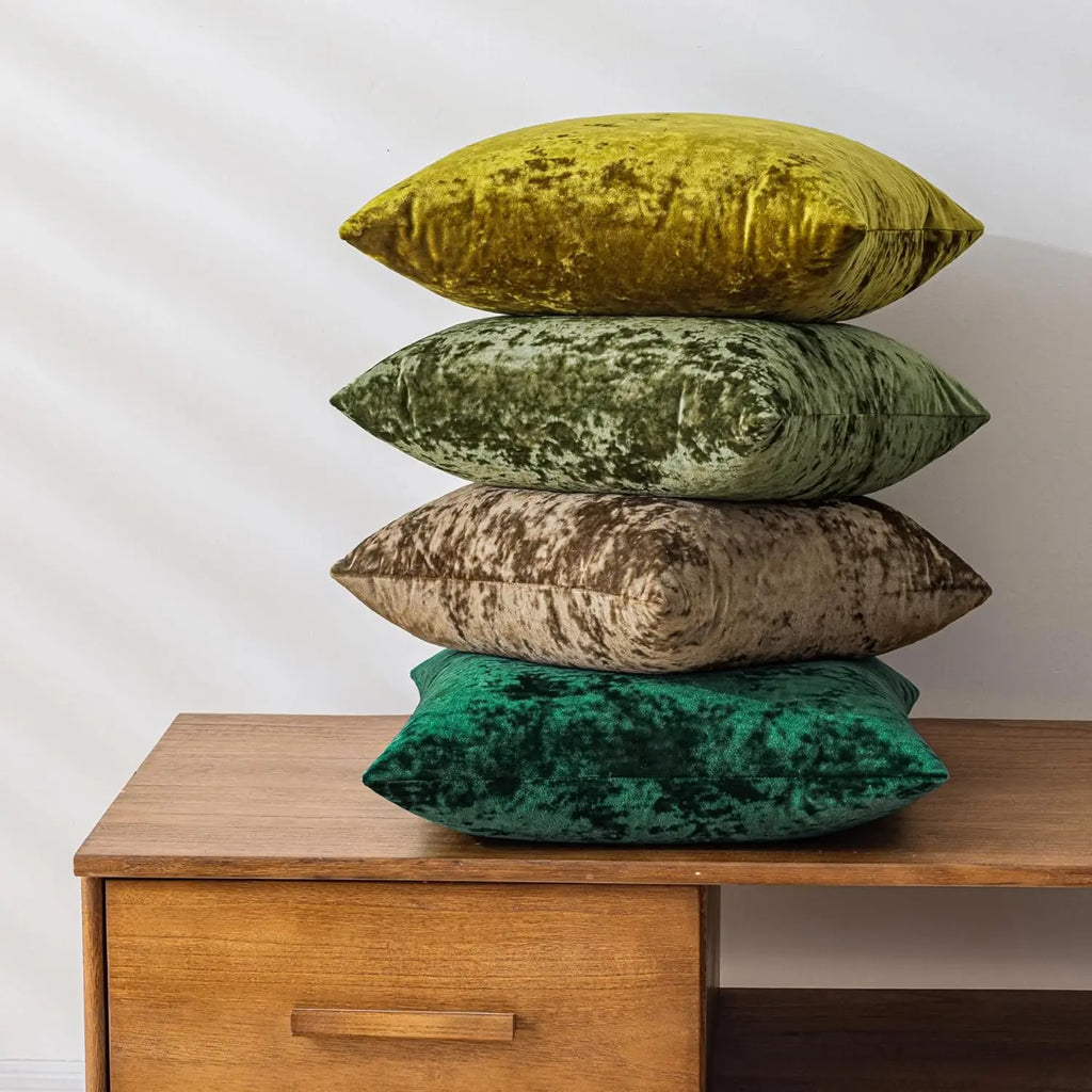 Coussin Déco Noël : Velours Rouge, Vert, Or Vintage