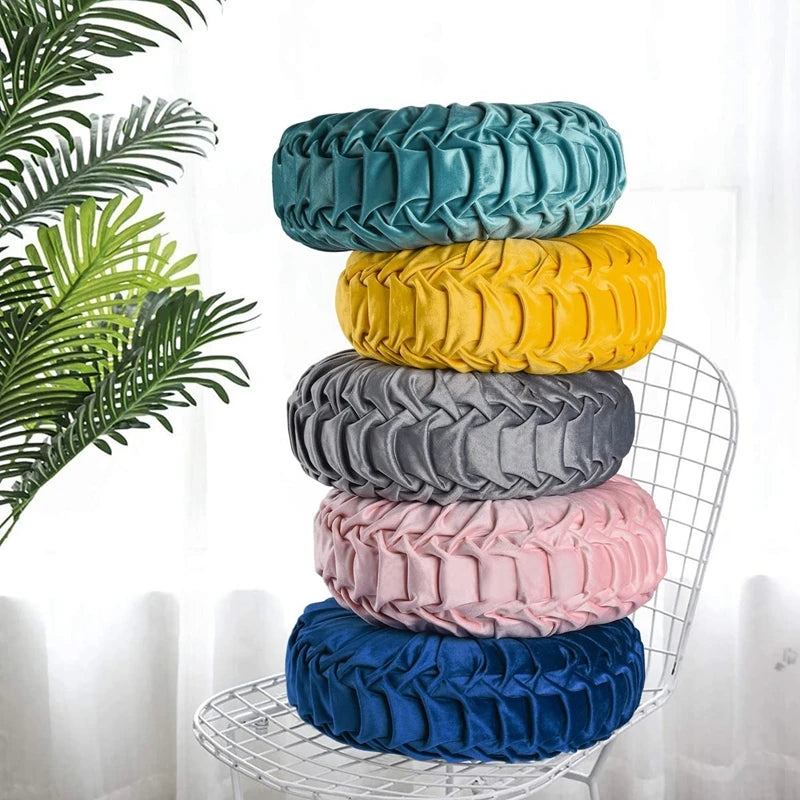 Coussin : Velours Rond Décoratif, Style Citrouille