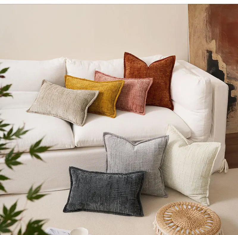 Coussin : Housse Chenille Épaisse & Confortable