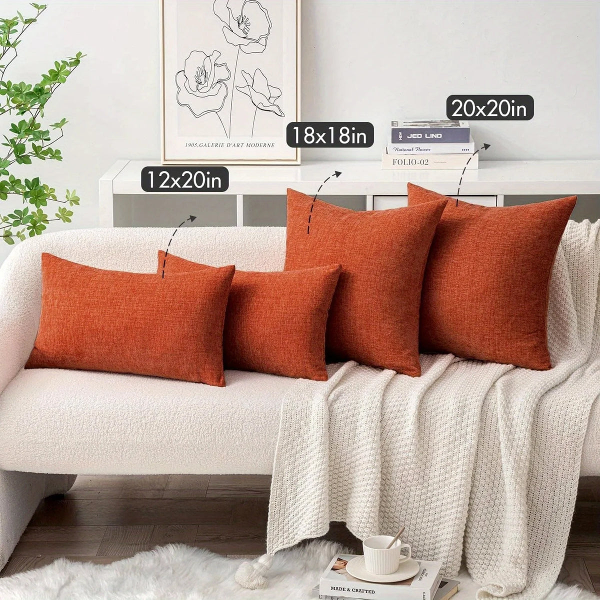 Coussin – Housse Décorative Géométrique Orange