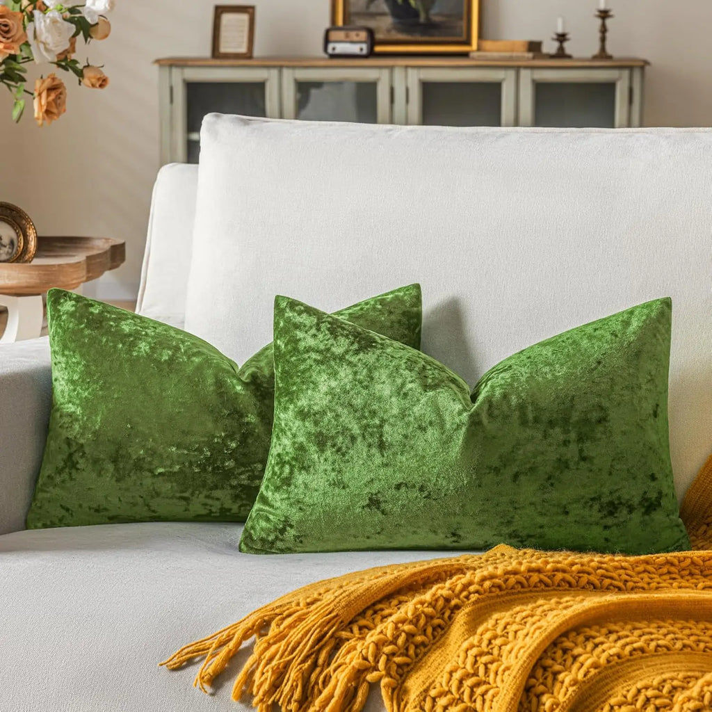 Coussin Déco Noël : Velours Rouge, Vert, Or Vintage
