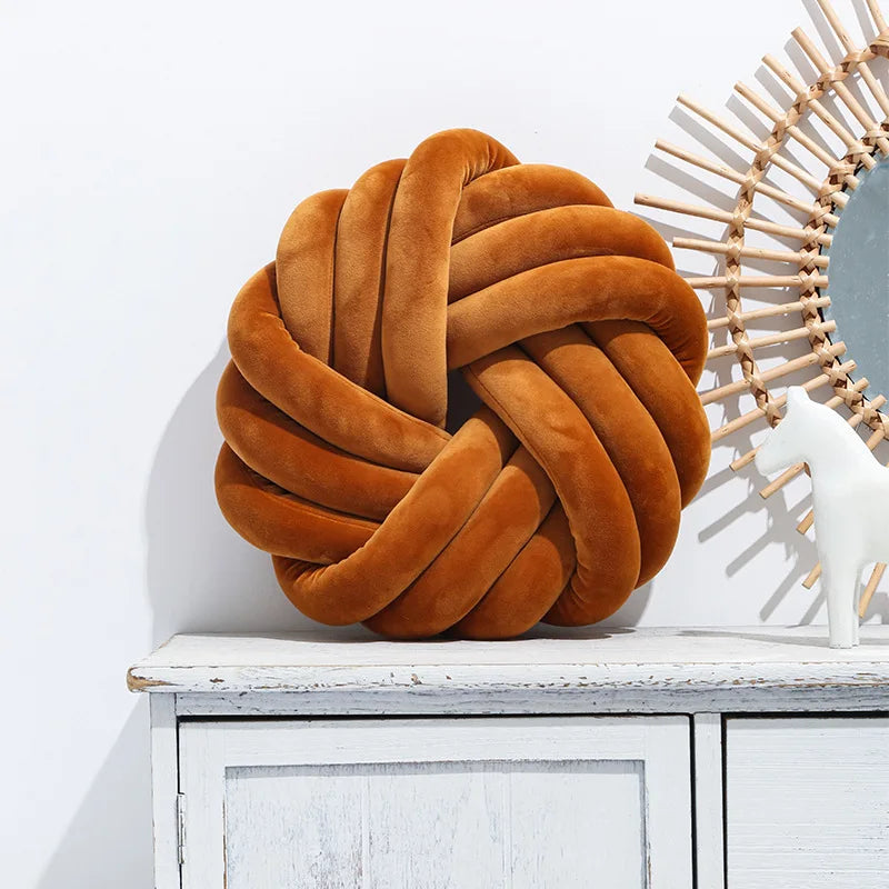 Coussin Rond – Velours Tressé, Confort Design