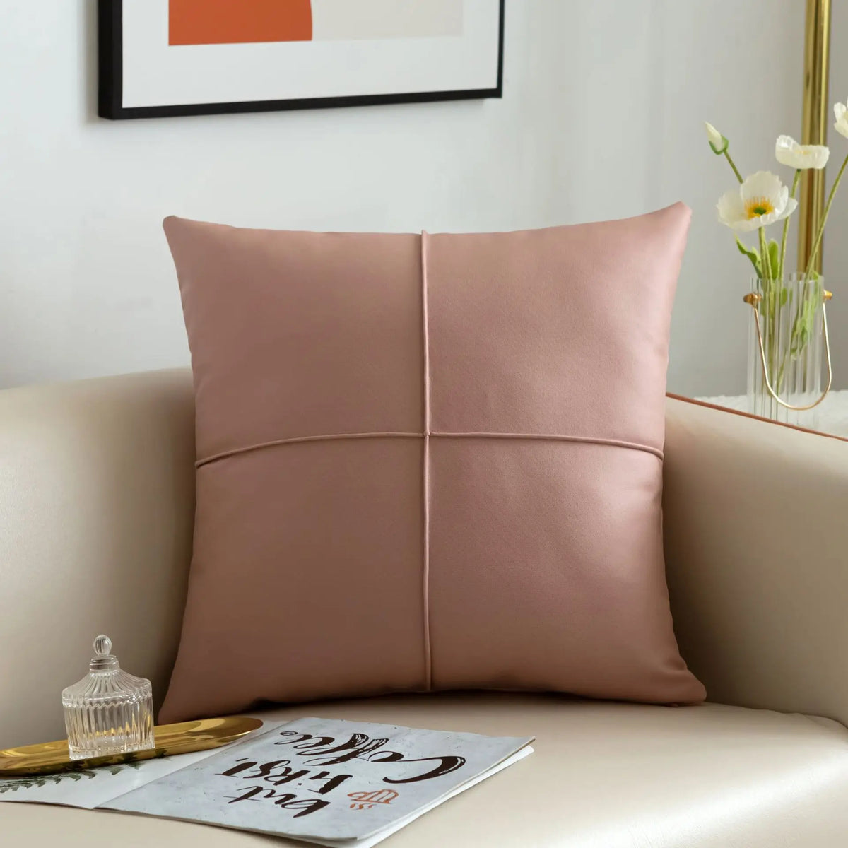 Coussin : Luxe Simili Cuir Imperméable Salon