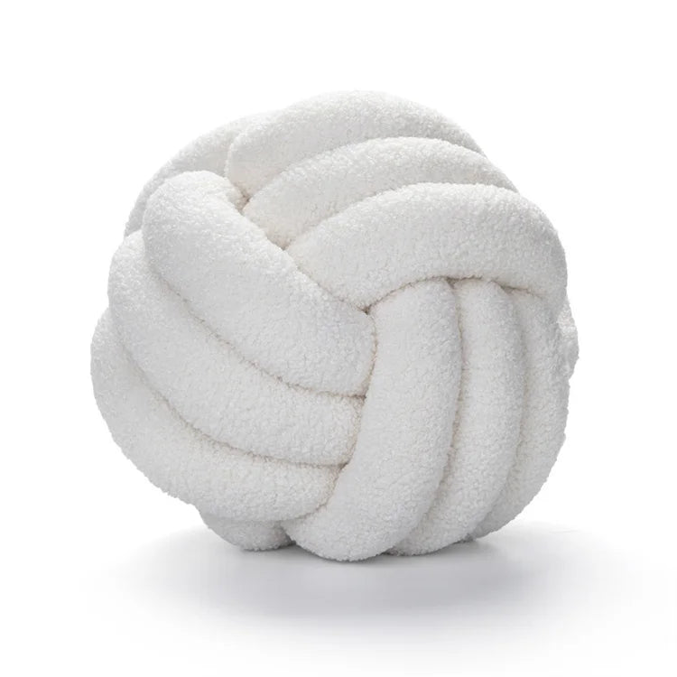 Coussin Boule Nouée – Douceur Décorative Faite Main