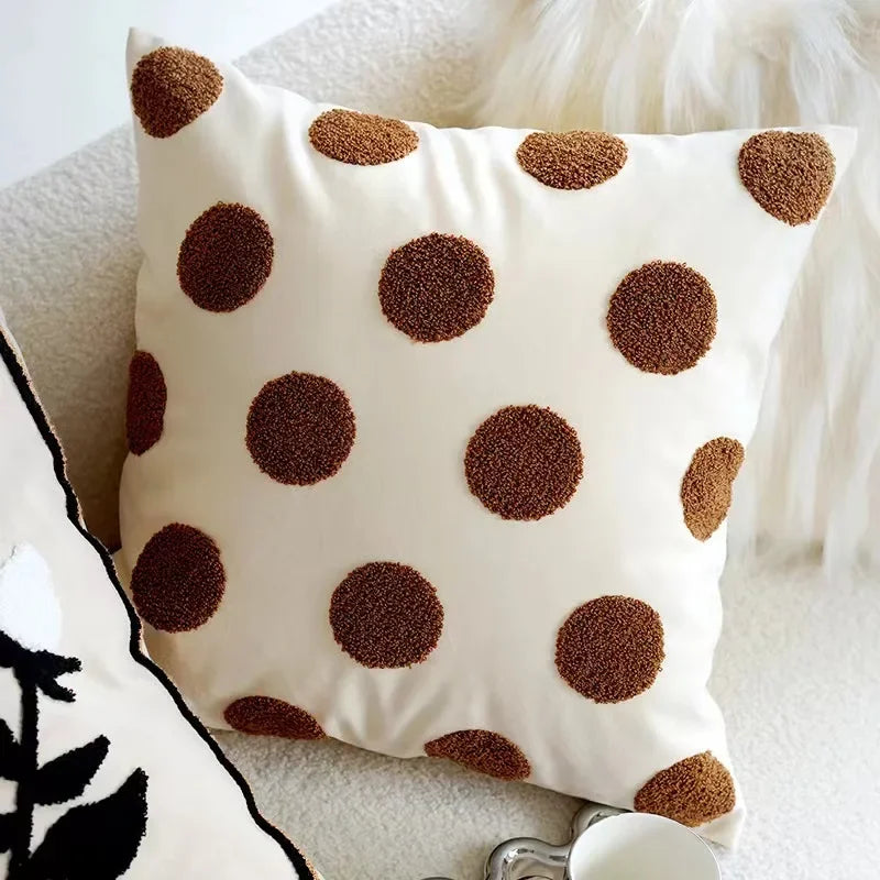 Coussin Déco – Luxe Vintage Nordique Marron