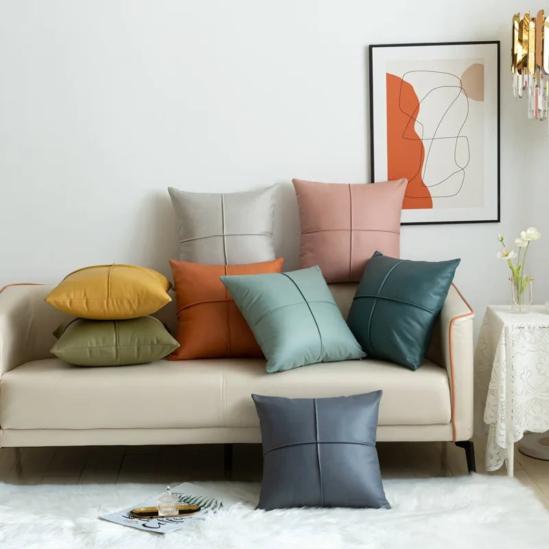Coussin : Luxe Simili Cuir Imperméable Salon