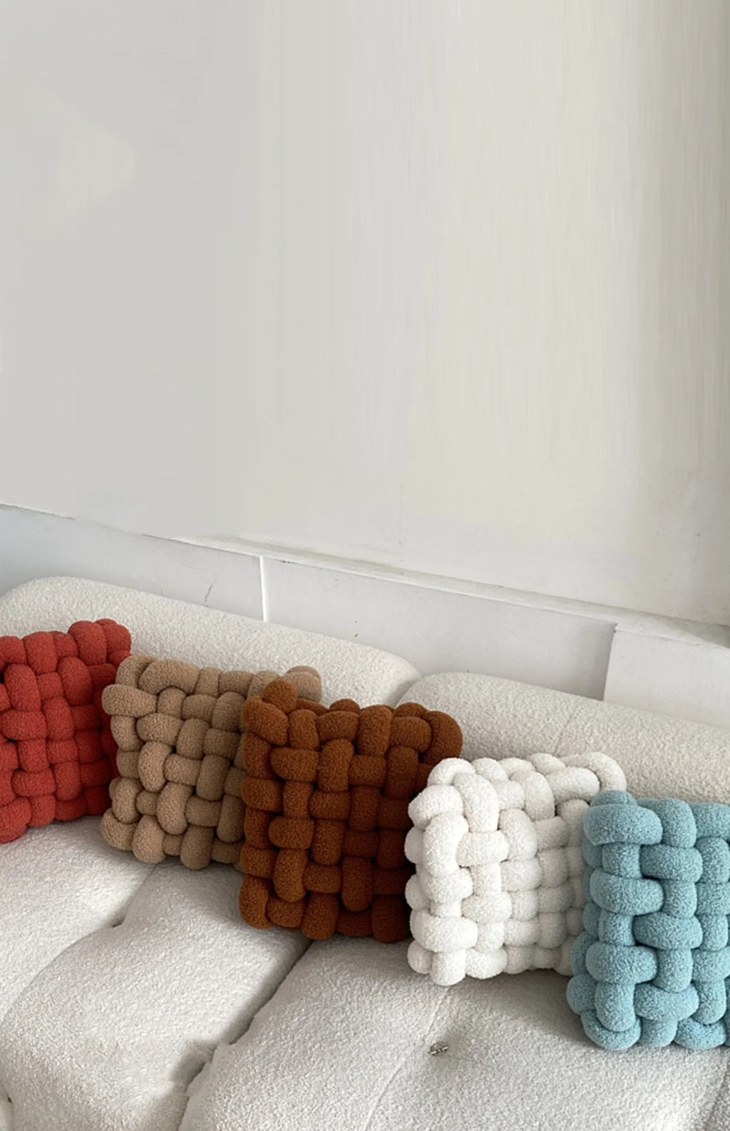 Coussin Nœud : Déco Nordique, Douceur Polaire Berbère