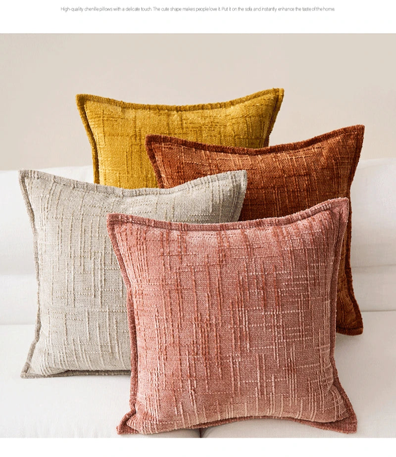 Coussin : Housse Chenille Épaisse & Confortable