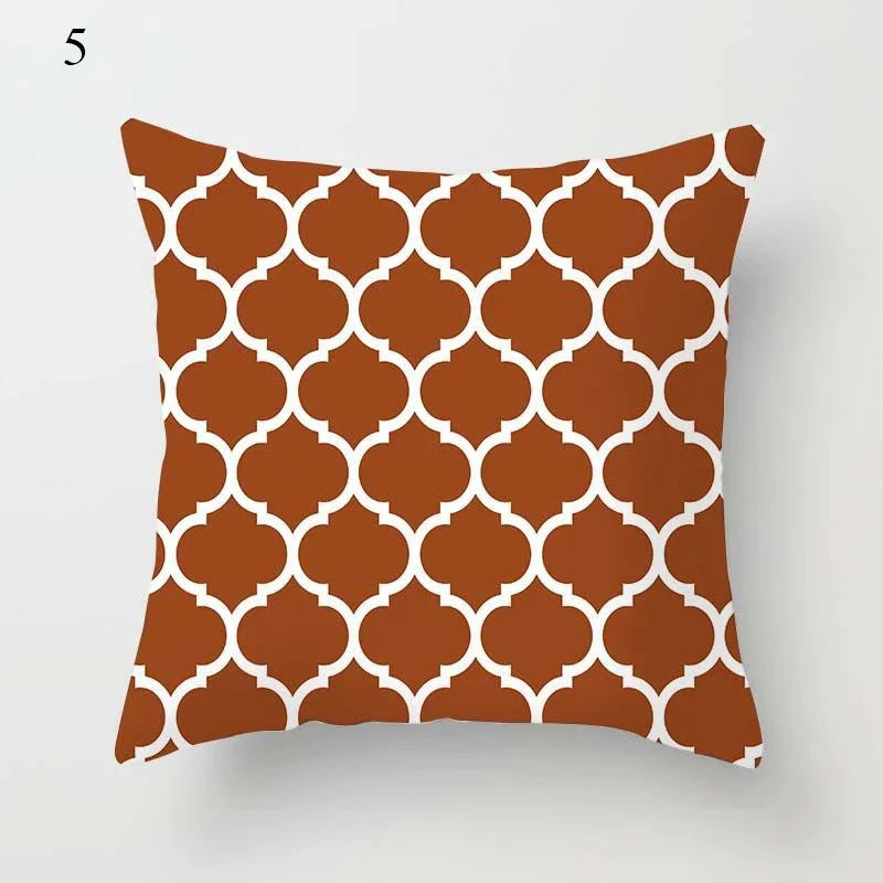 Coussin Déco : Géométrique Marron Moderne 45x45cm