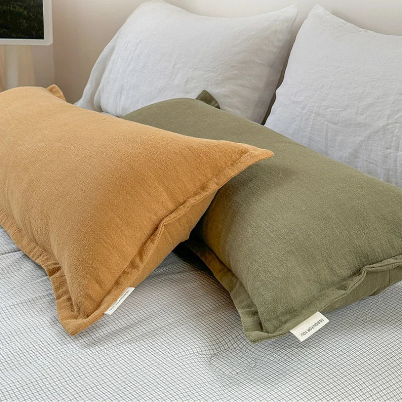 Coussin – Housse Chanvre Coton Zippée Élégante