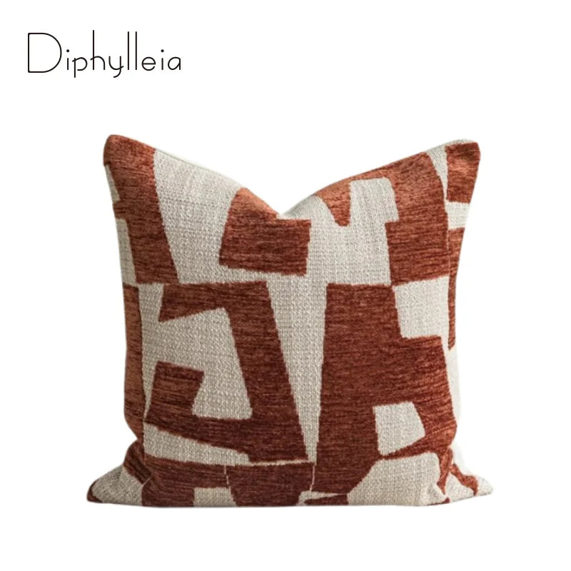 Coussin Bohème : Terracotta Jacquard Géométrique